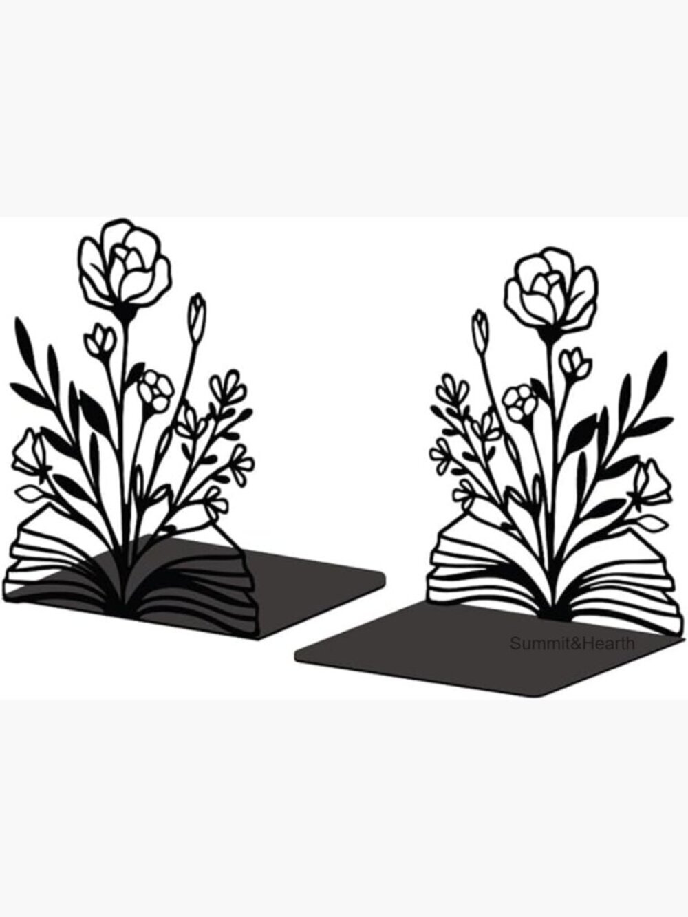 Modern Cast Iron Bookends 5.3x4.3x7.9 Heavy Duty Decorative Shelf Organizer